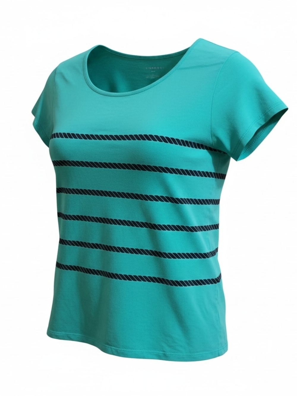 Talbots SZ LG Blue  Stripe Short Sleeve Women's T Shirt